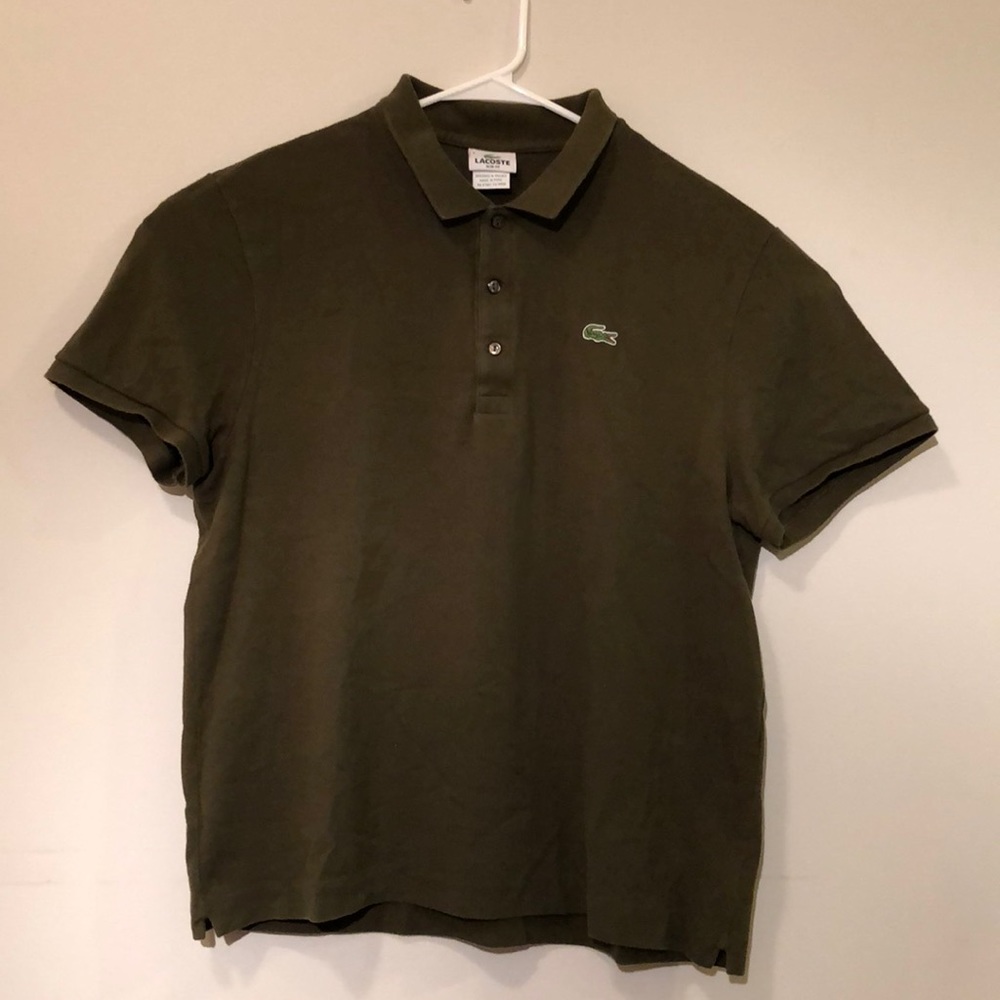 Mens Lacoste Slim Fit Dark Green Classic Polo